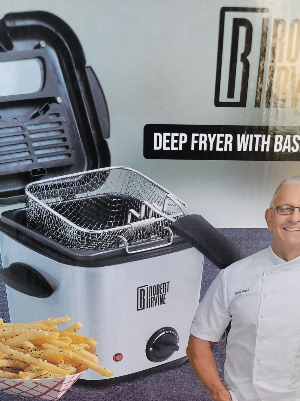 Stainless Steel Deep Fryer with Basket - Silver
